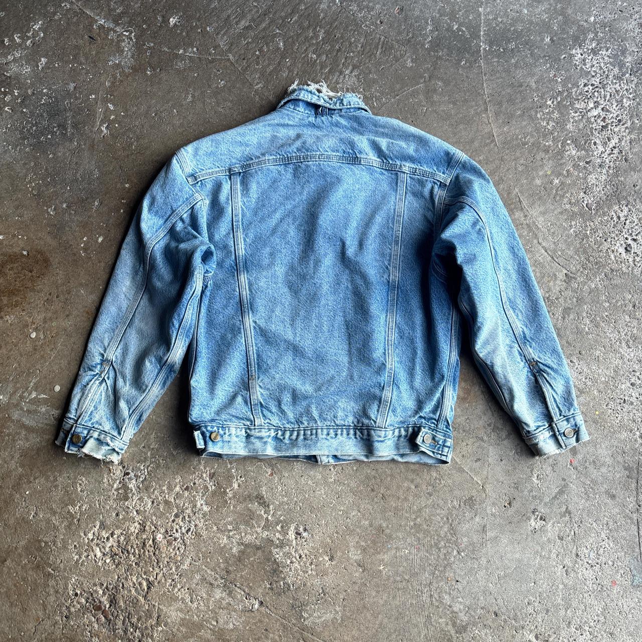 Blue Carhartt Distressed Denim Jacket - L