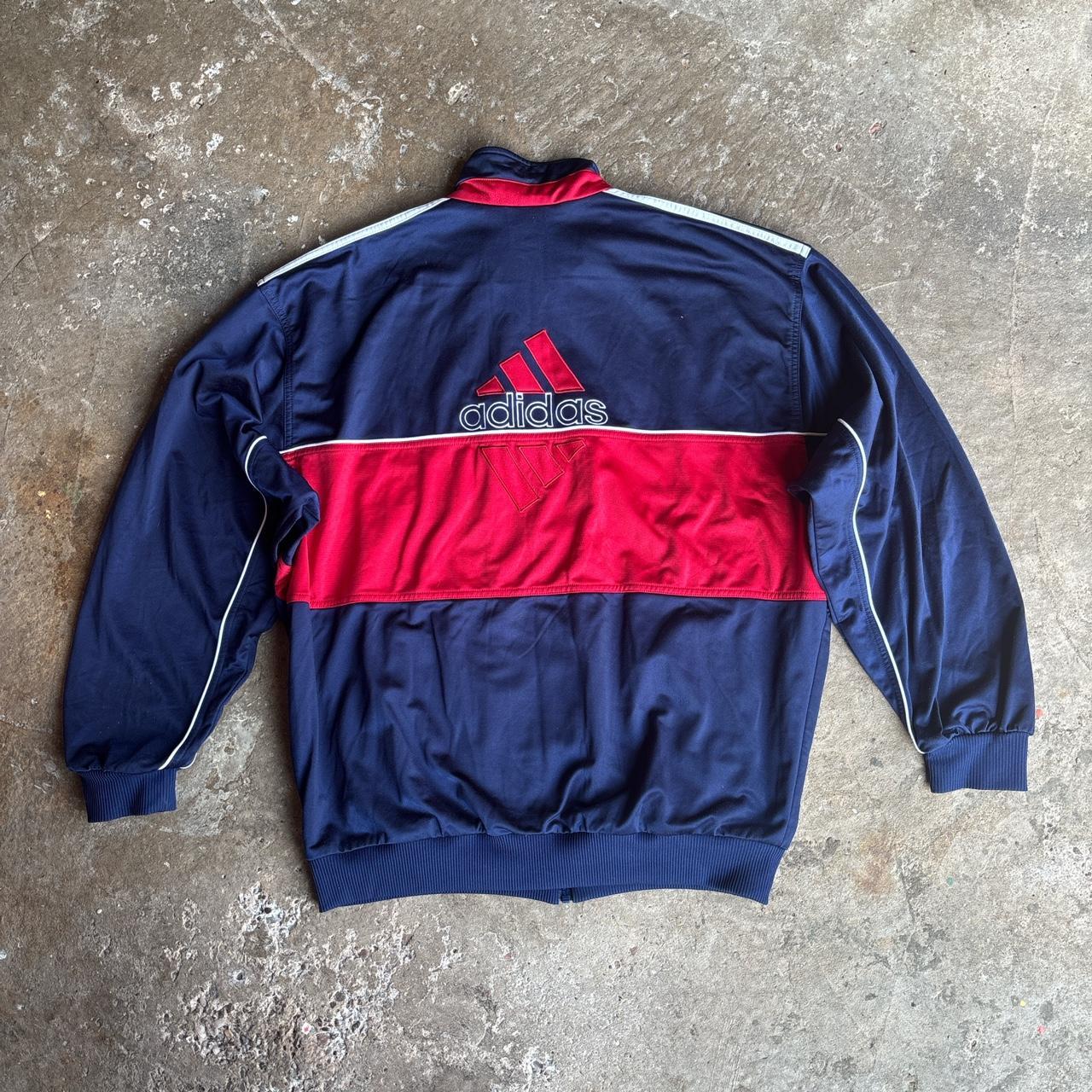 90s Navy and red Adidas track jacket