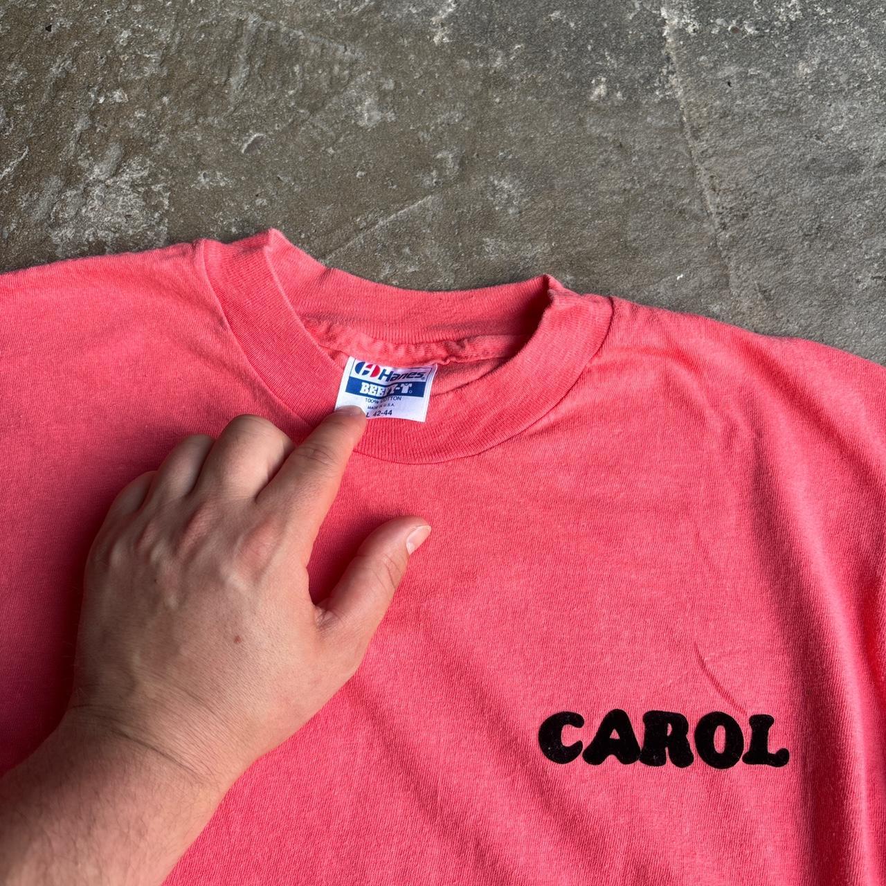 Carol’s pink bowling t-shirt