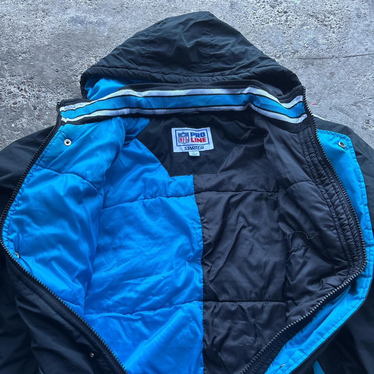 90s Black and Blue Panthers Starter NFL Pro Line Jacket - L