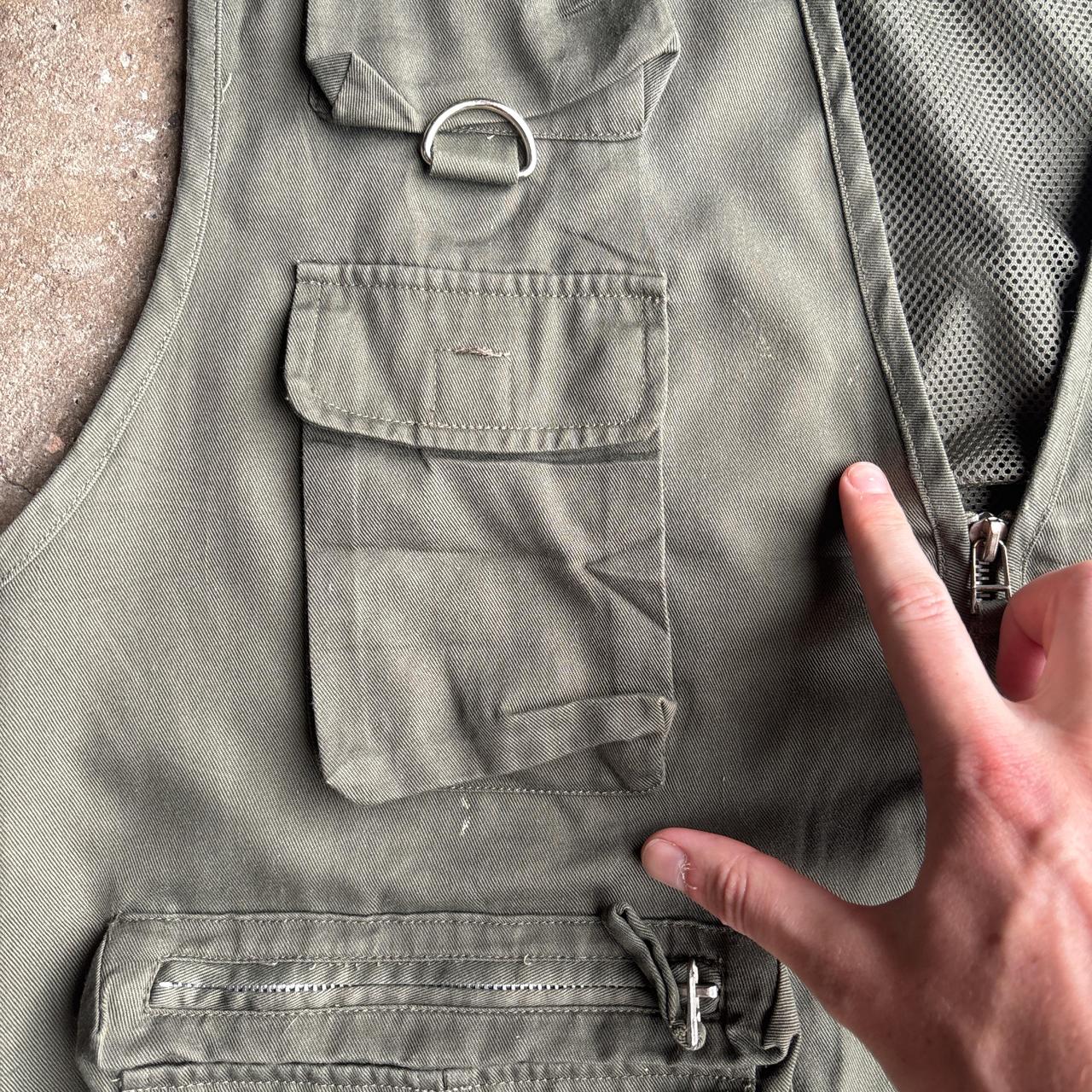 Khaki Green Technical Vest Jacket - XL
