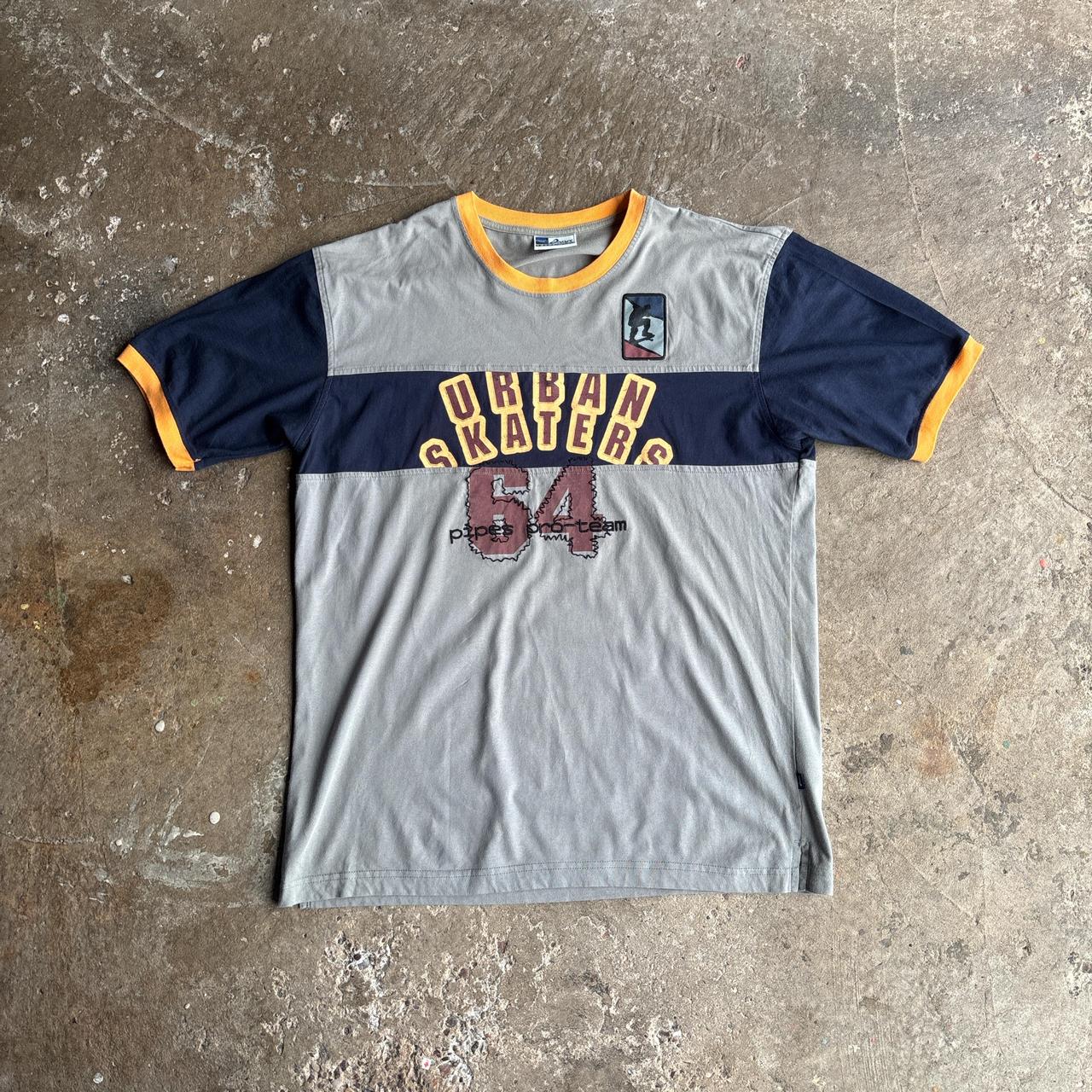 Grey & Navy ASICS Graphic Skateboard T-Shirt