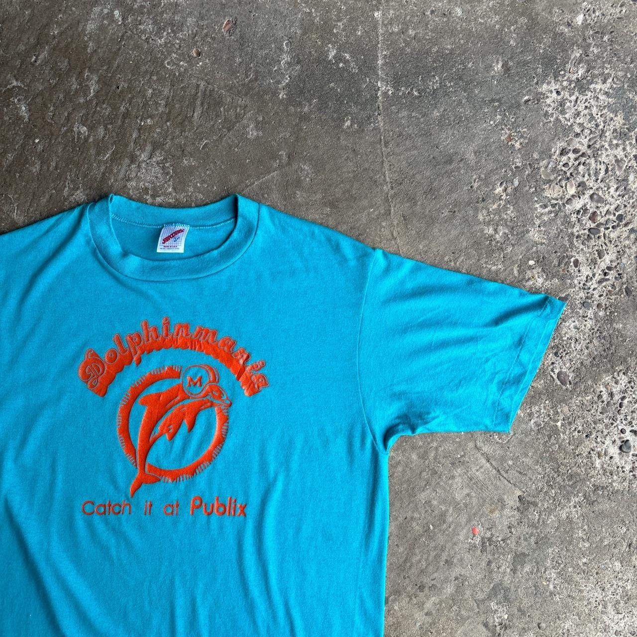 Vintage Blue Miami Single-Stitch Graphic T-Shirt