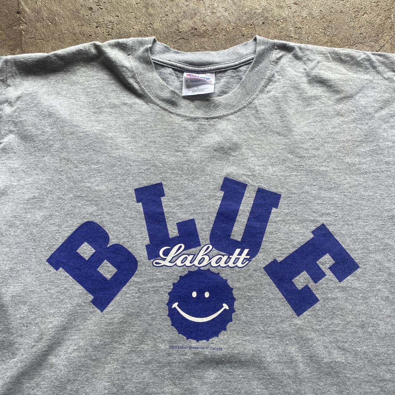 2000 Labatt Blue grey graphic t-shirt