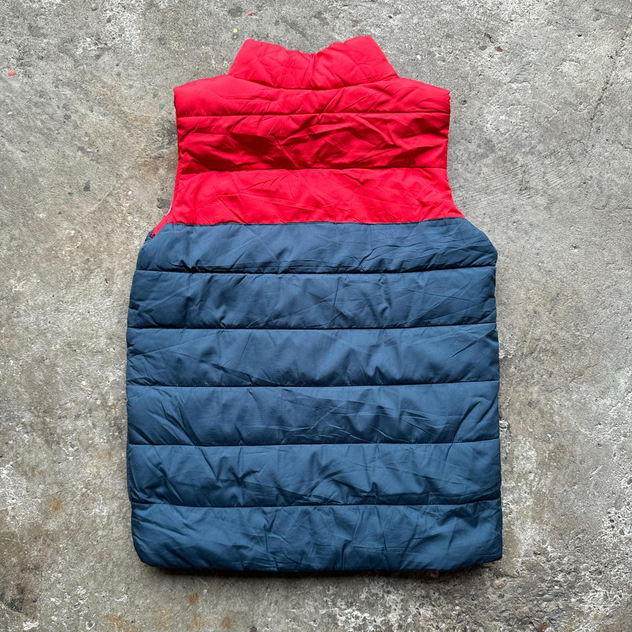 Red, grey and navy Puma puffer gilet