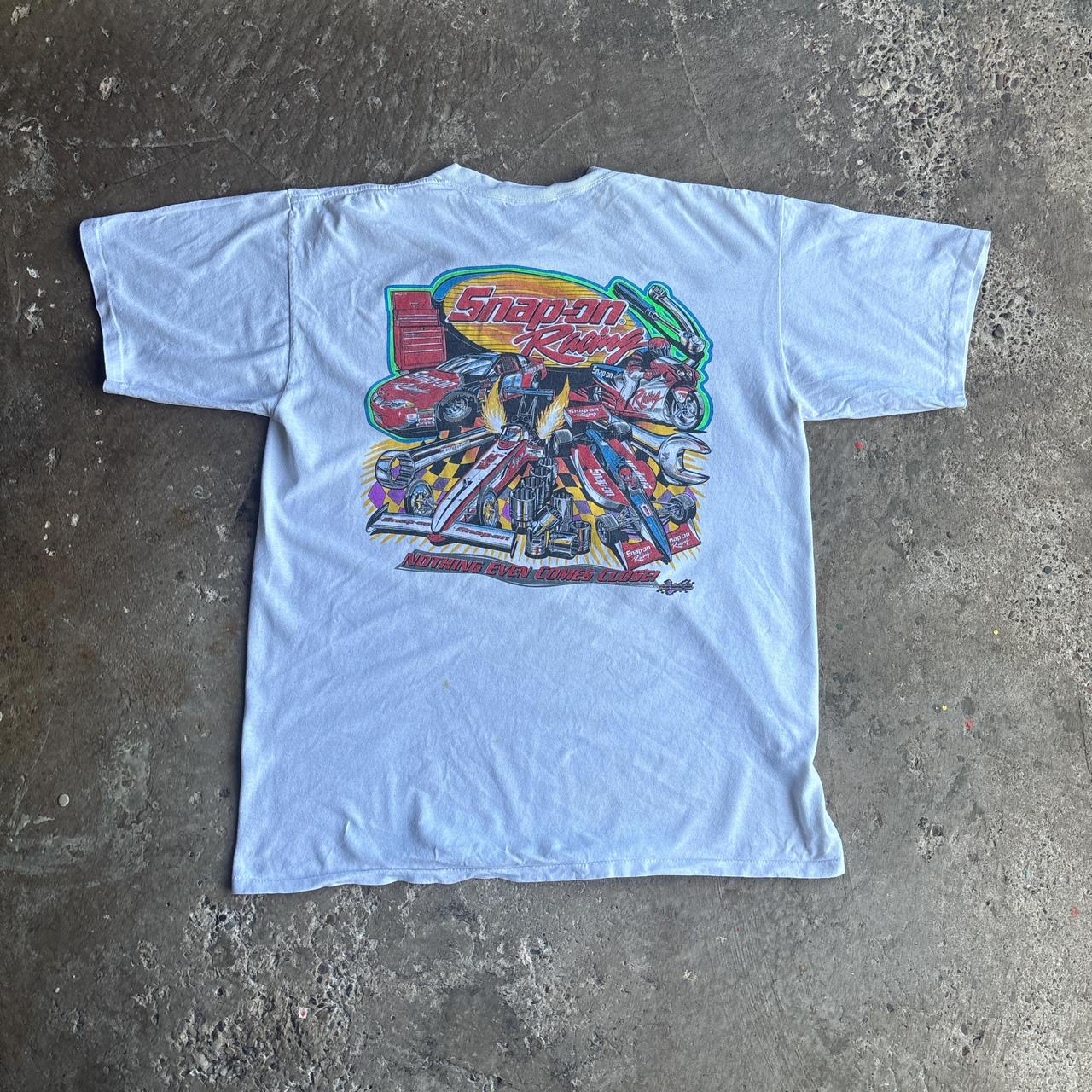 White Single Stitch Graphic ‘Snap On’ T-Shirt - XL