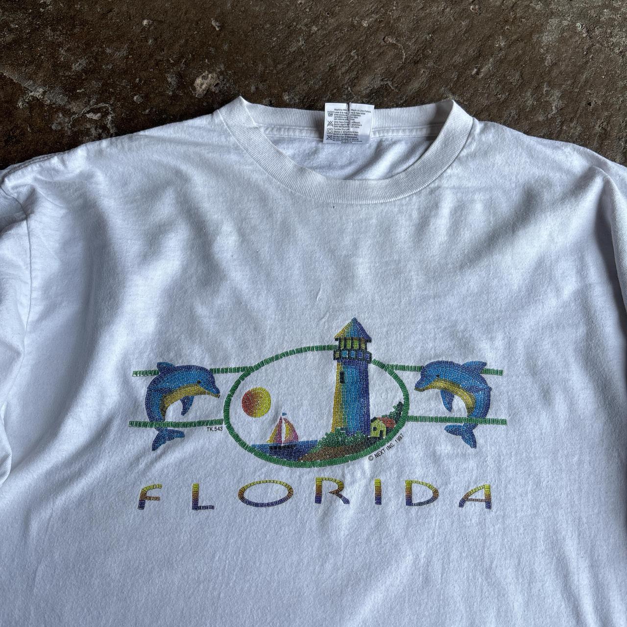 90s White Florida graphic long sleeve top