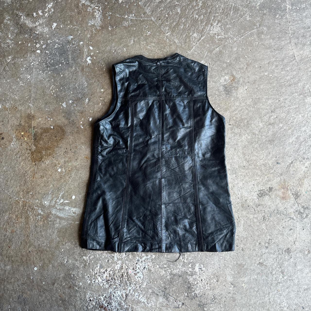 Black Leather Vest Jacket