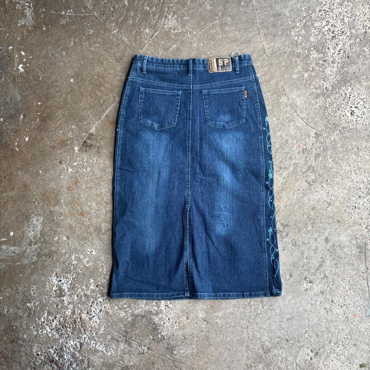 Blue Super Jeans Denim Midi Skirt