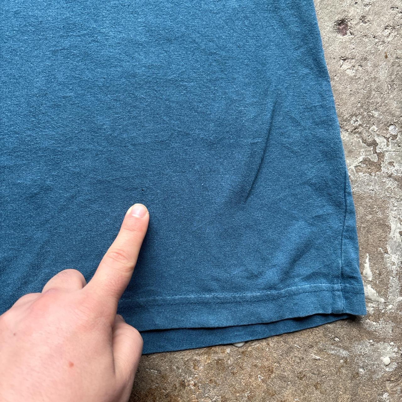 Blue Carhartt single pocket tee with company logo - M