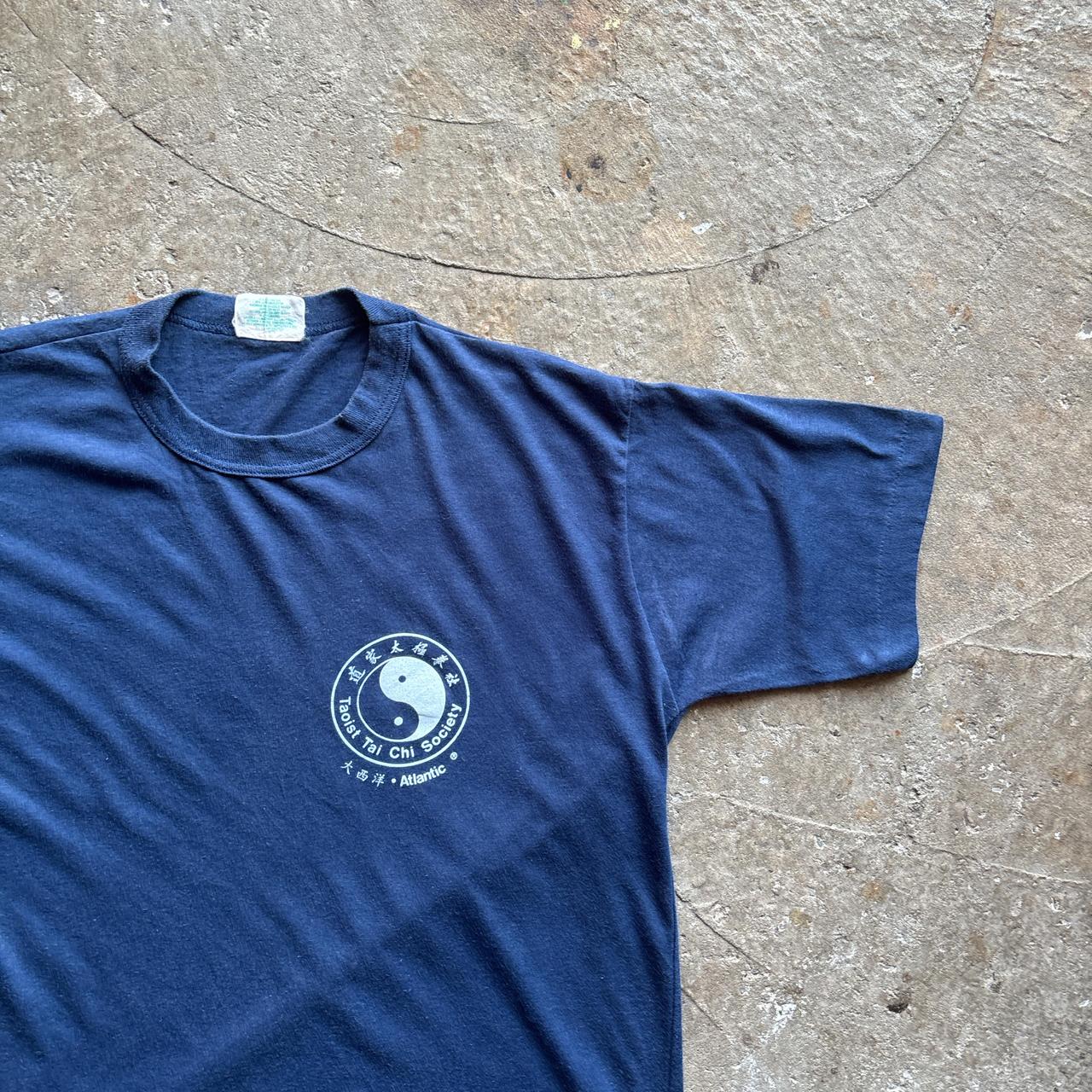 Navy Single Stitch Graphic Tai Chi T-Shirt