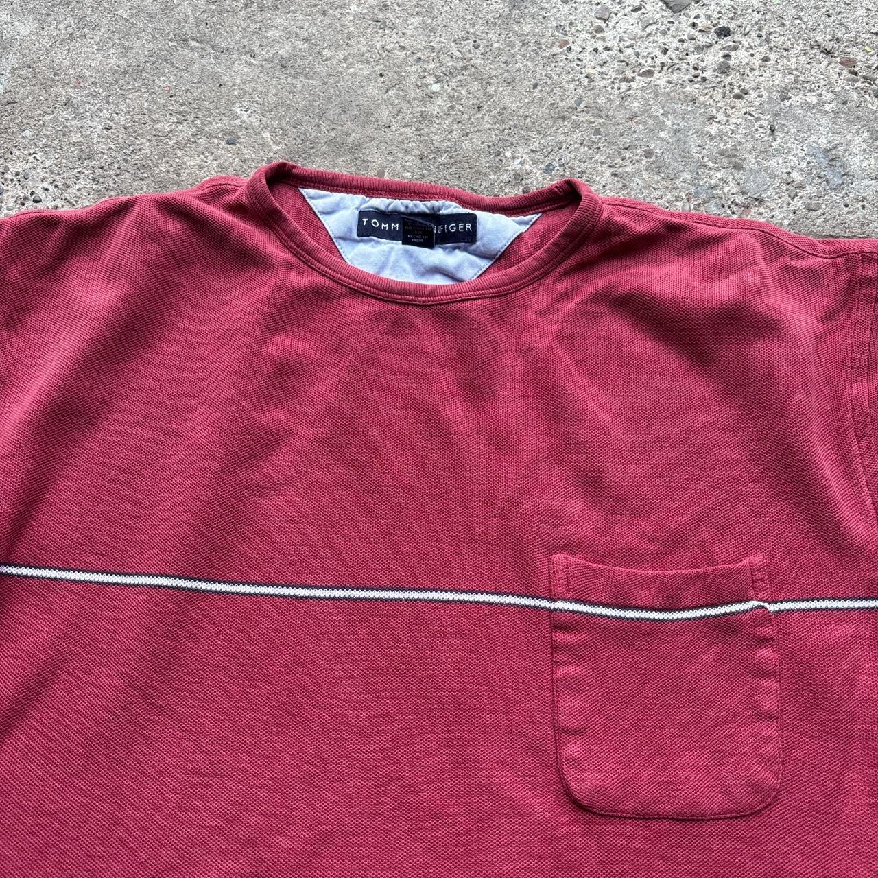 Red Tommy Hilfiger pocket t-shirt