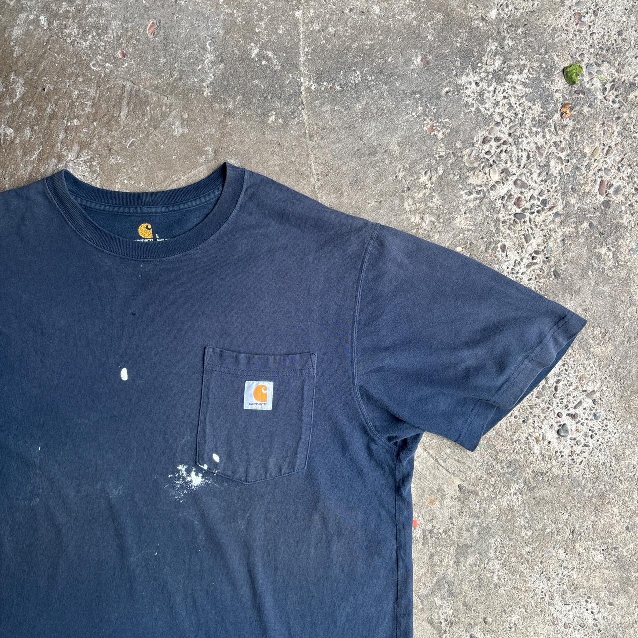 Navy Paint Splattered Carhartt T-Shirt