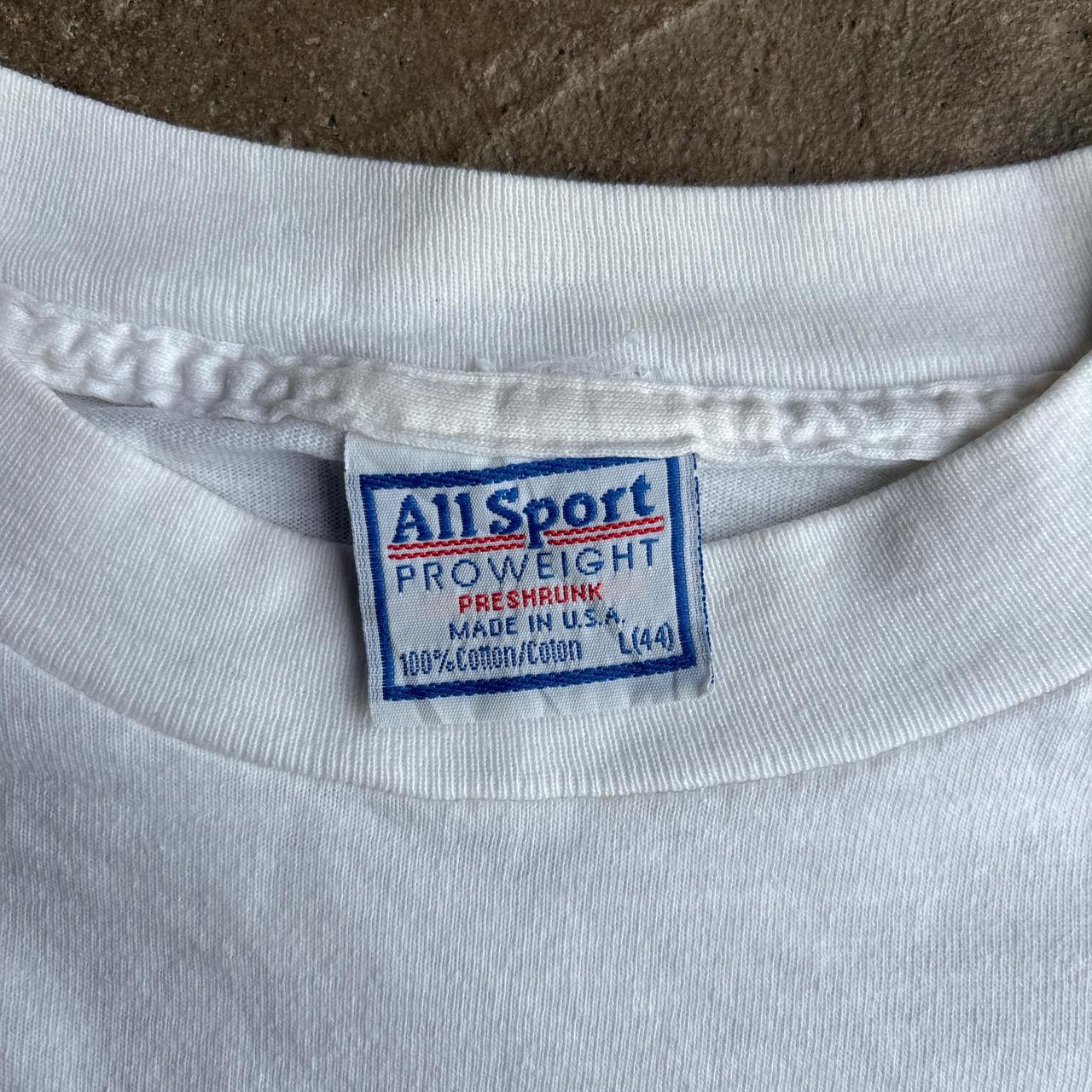 Long-Sleeve Vintage White Single Stitch Graphic T-Shirt - L