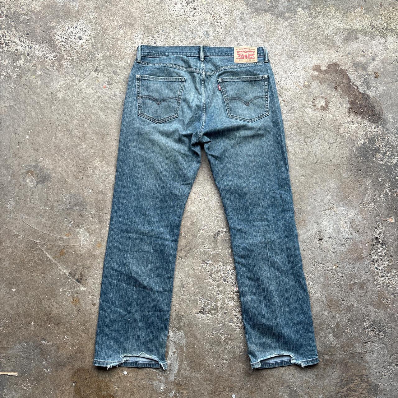 Levi Strauss & Co washed blue straight denim jeans