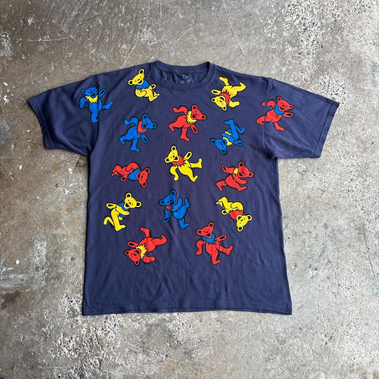 Navy Grateful Dead Graphic Bear Liquid Blue T-Shirt