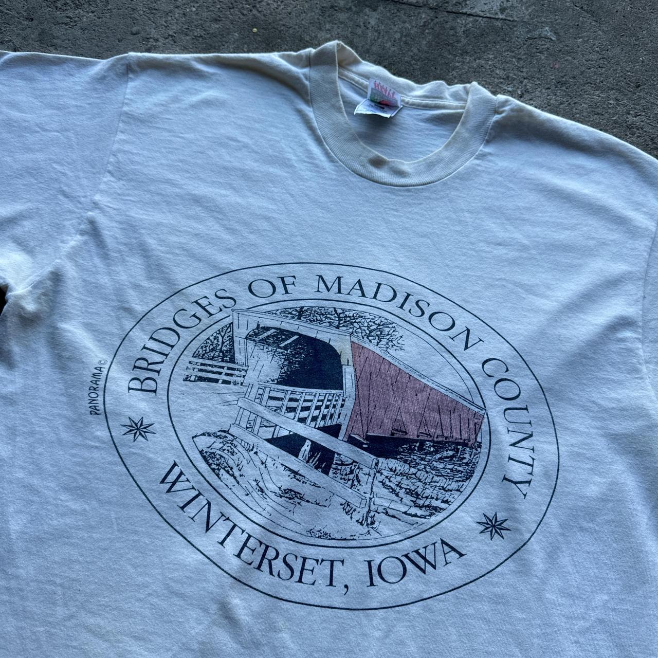 Off white graphic tee with Iowa print