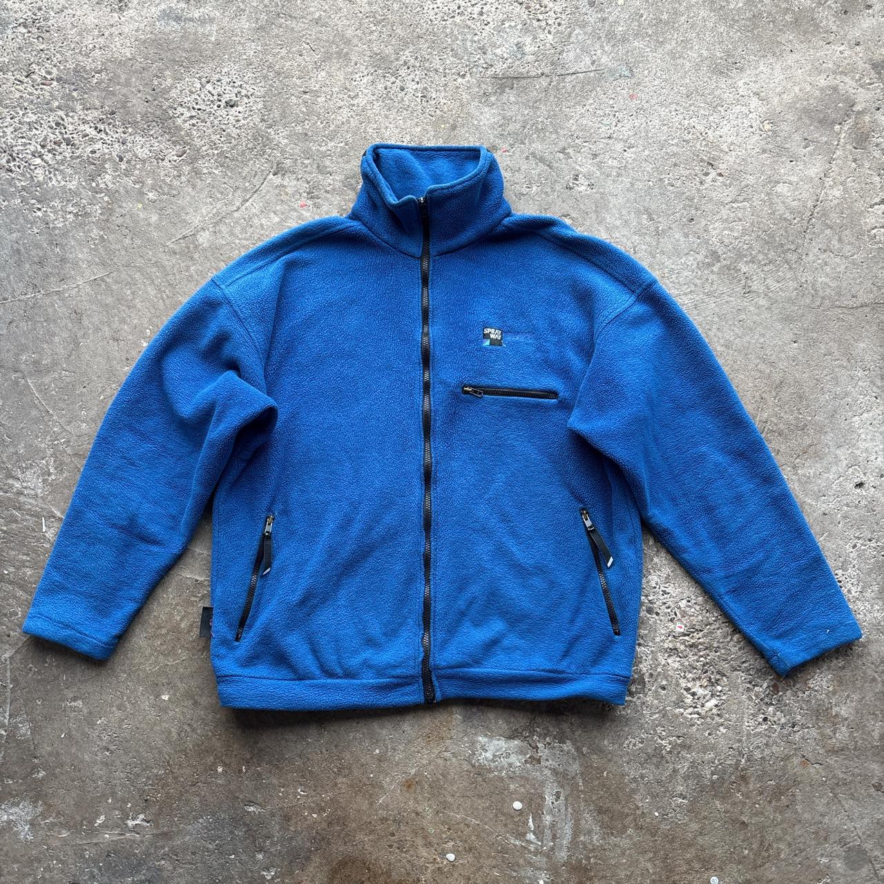 Blue Sprayway zip-up fleece jacket with embroidered logo