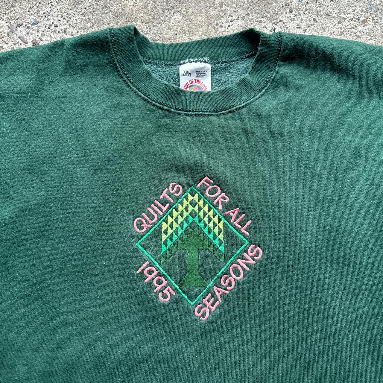 Green ‘Quilts for All 1995’ sweatshirt - XXL
