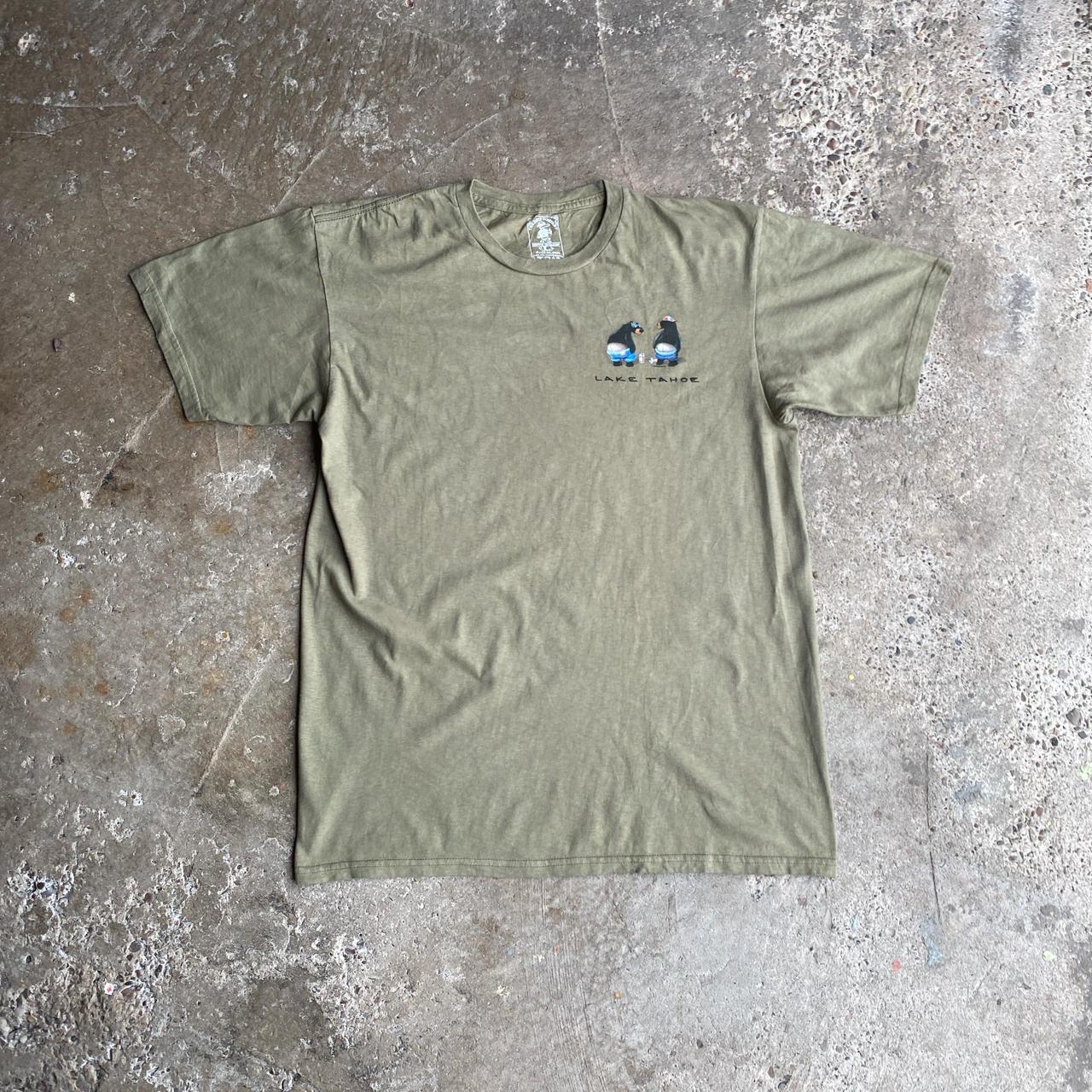 Khaki Green ‘Lake Tahoe’ Bear Graphic T-Shirt - L