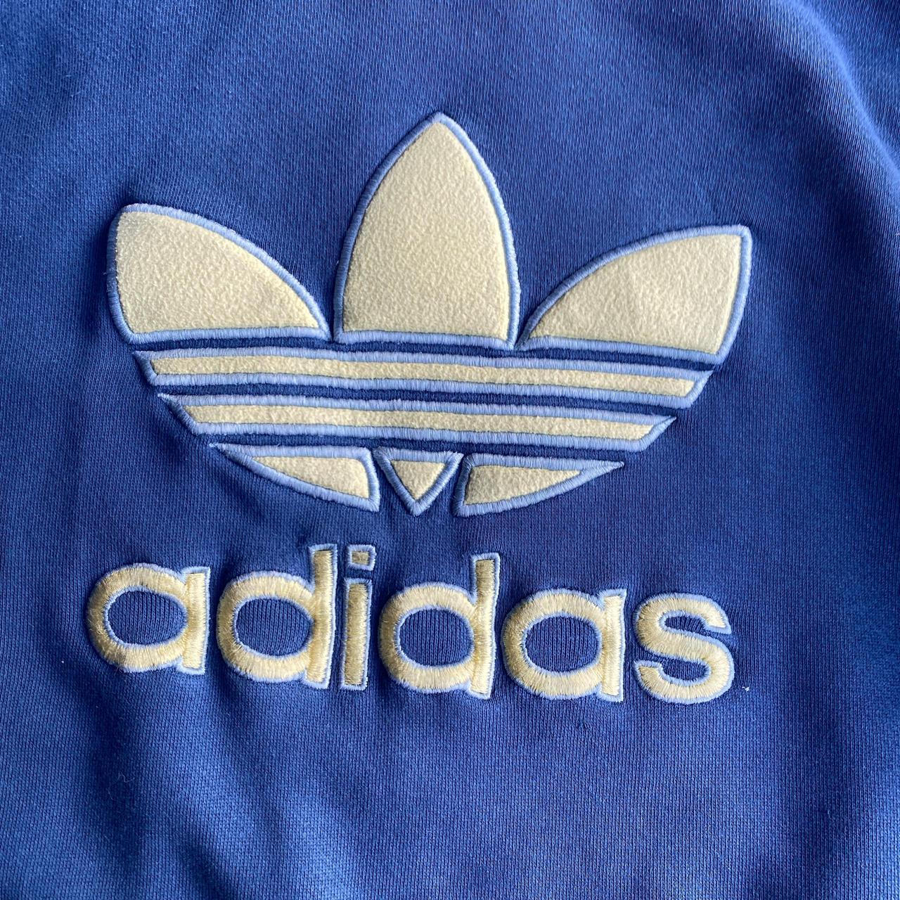Vintage Blue ‘90s Adidas Graphic Hoodie - S