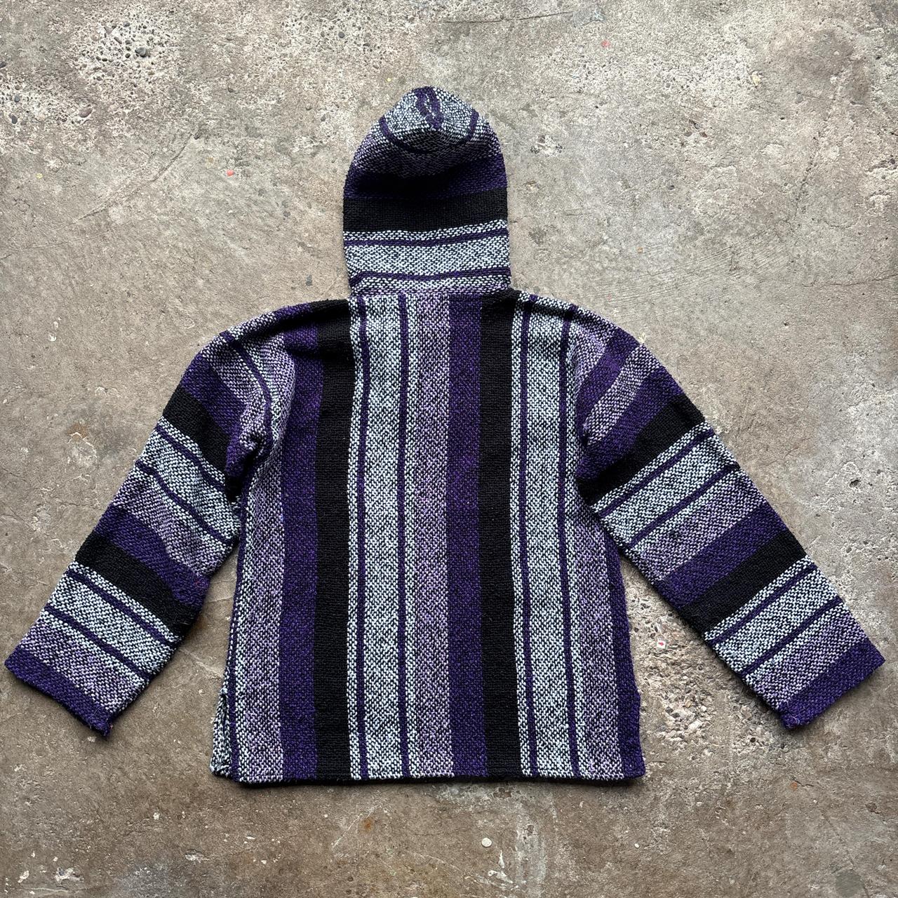 Vintage purple, white and black baja smock
