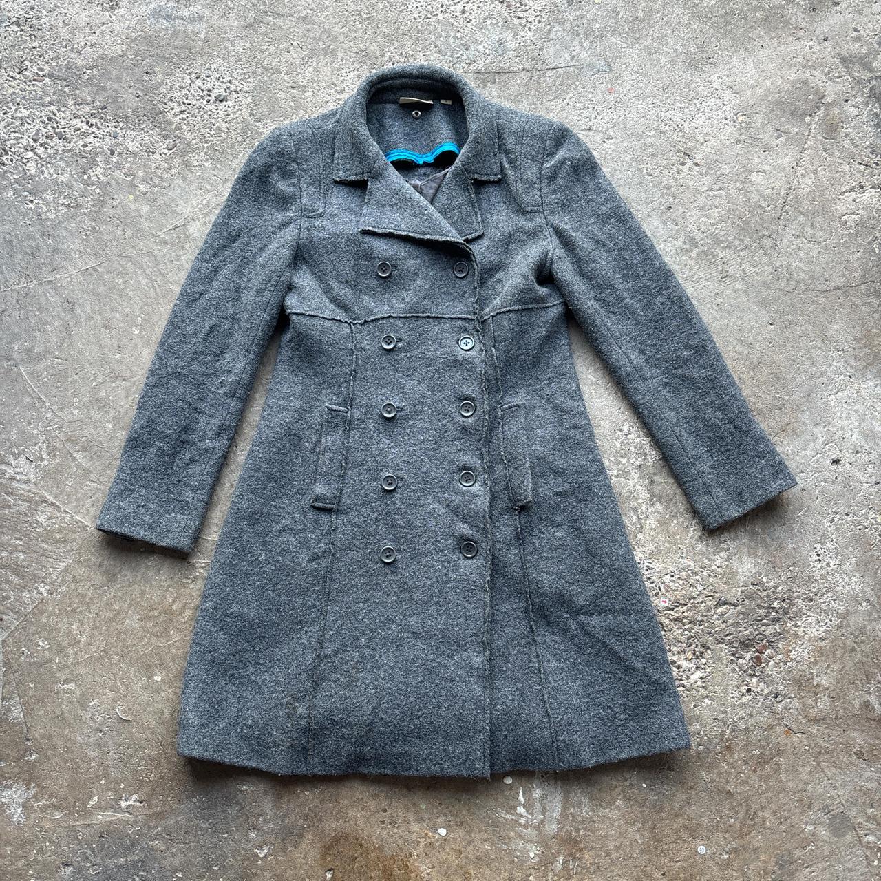 Vintage Grey DKNY wool blend peacoat with double breasted buttons
