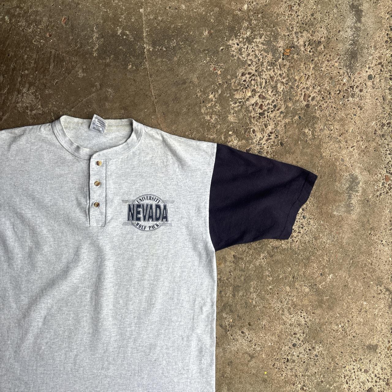 Vintage Grey Nevada Graphic Contrast Sleeve T-Shirt