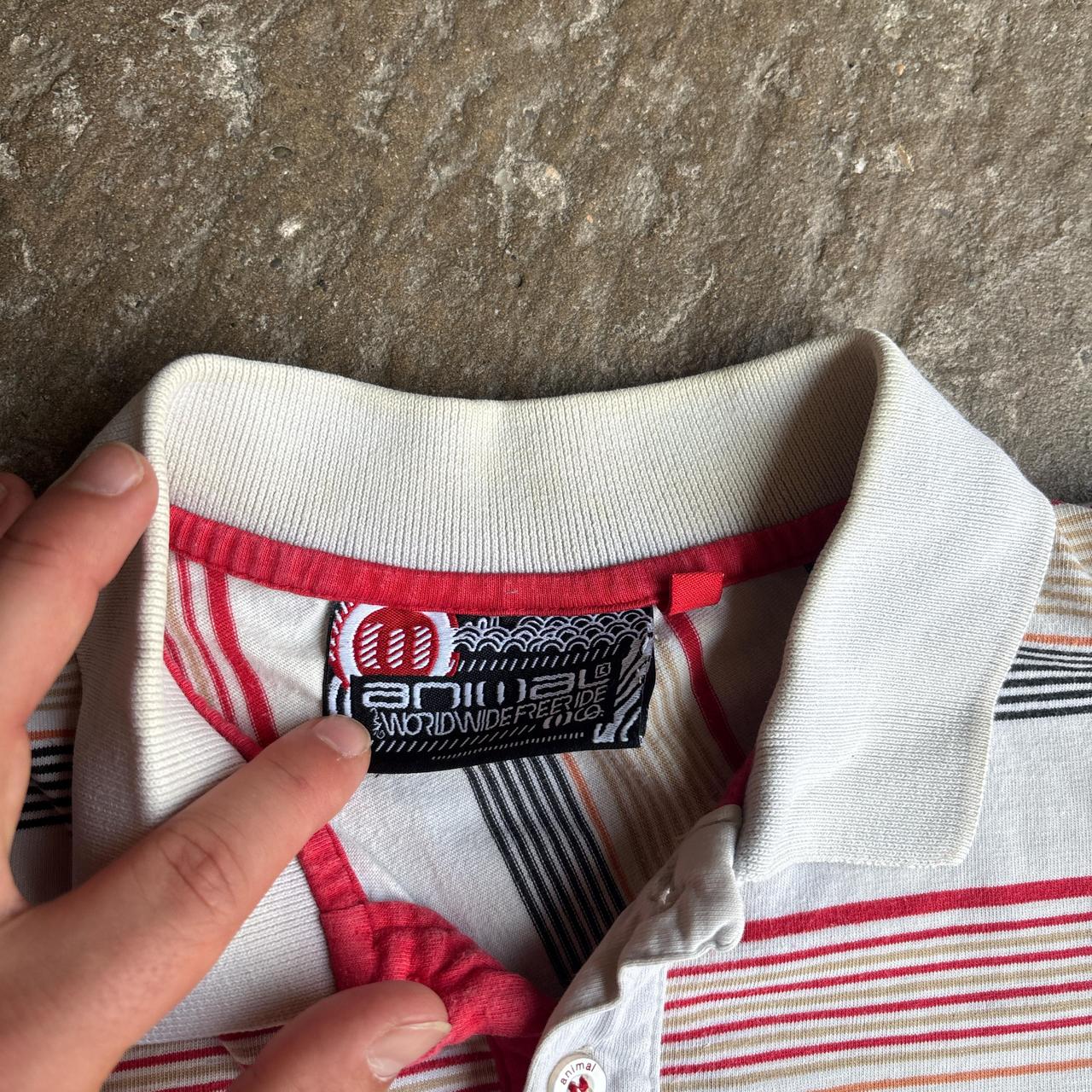 00s Animal striped Polo shirt