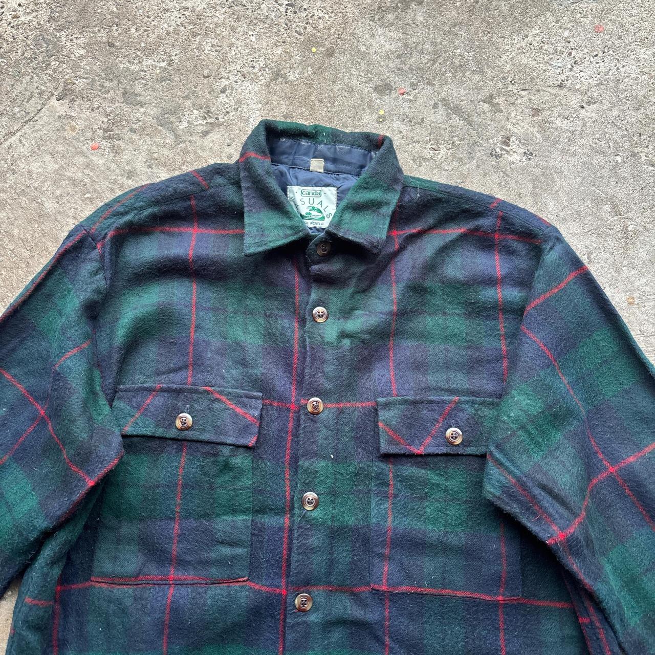 Vintage Green and navy Canda Casuals flannel shirt