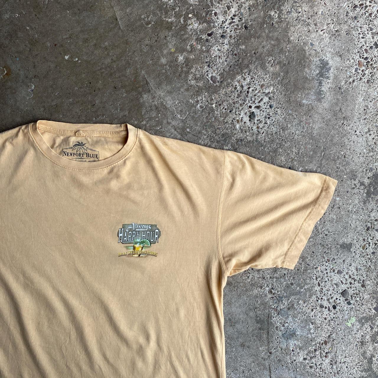 Tan Graphic Bar Newport Blue T-Shirt - XL