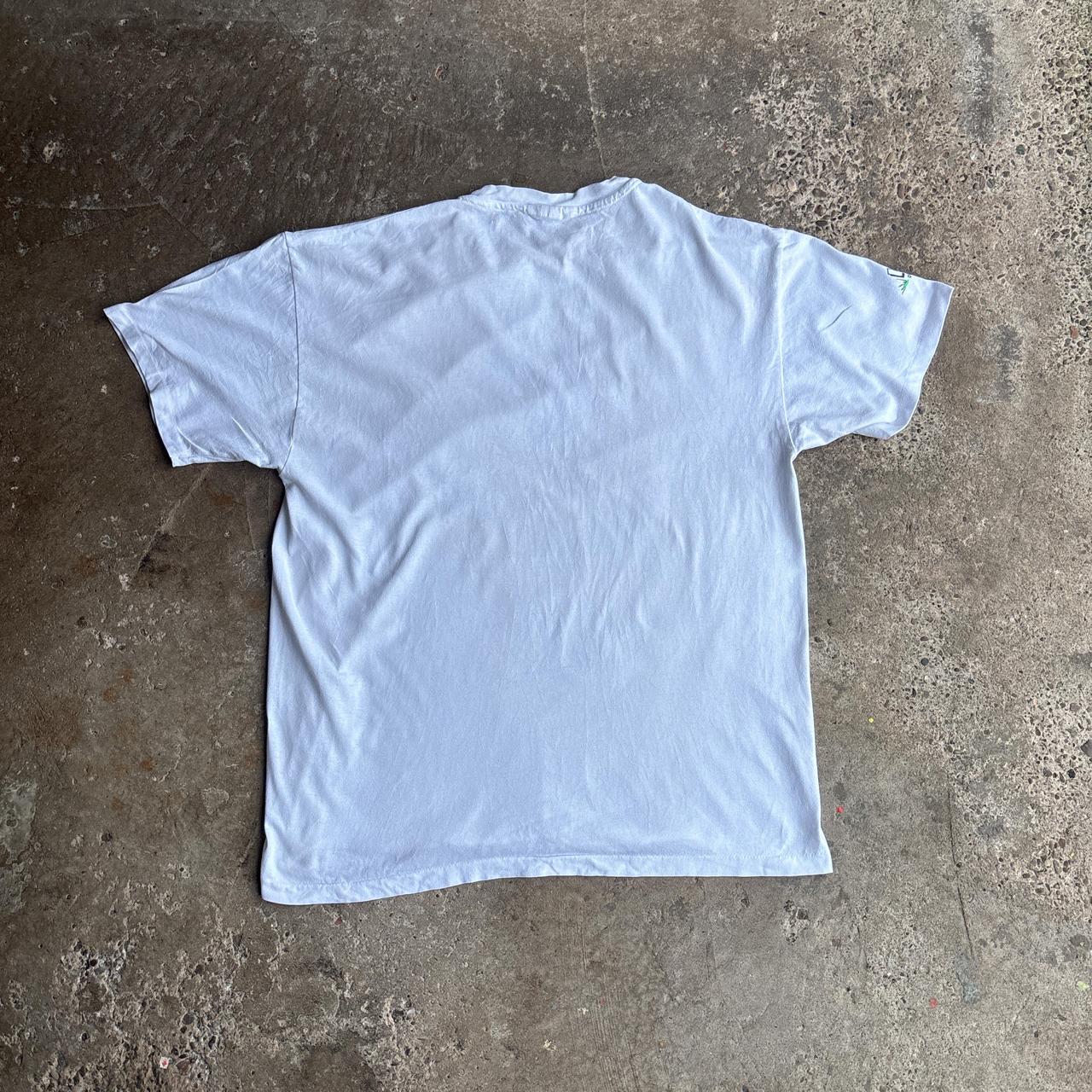 White Single Stitch Funny Graphic Cow T-Shirt - XL