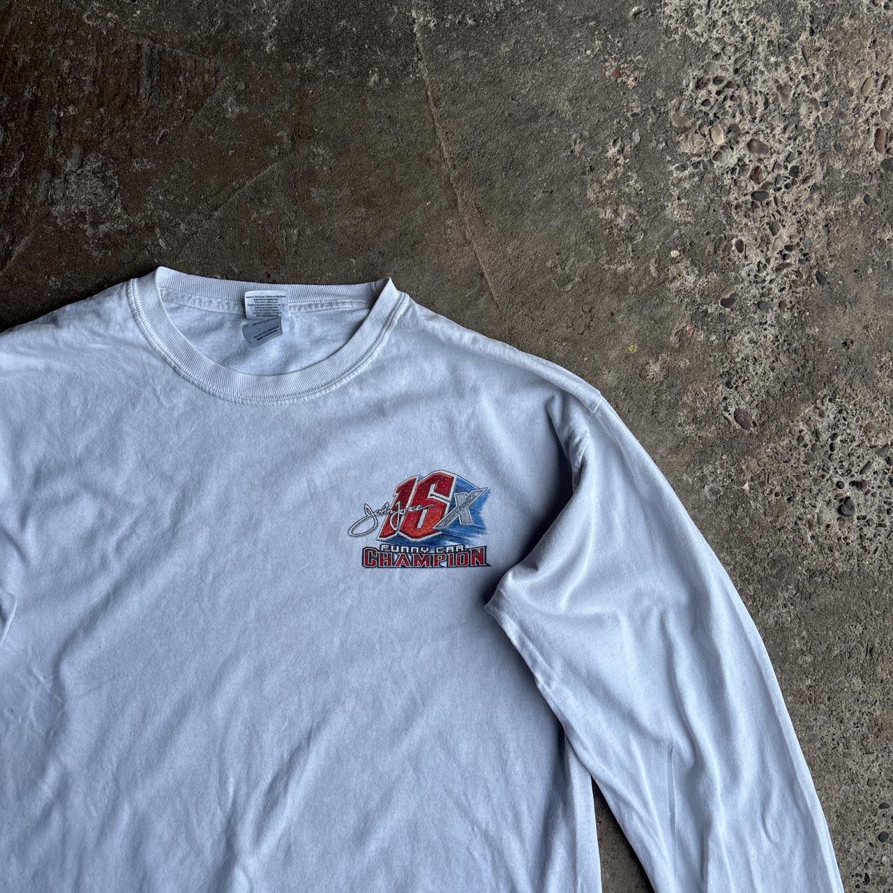 White Long-Sleeve Graphic ‘Funny Car Champion’ T-Shirt - L
