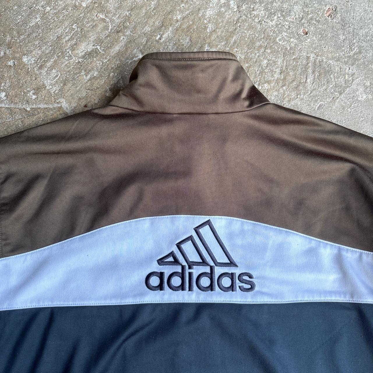 90s Adidas Track Jacket in brown, navy and white