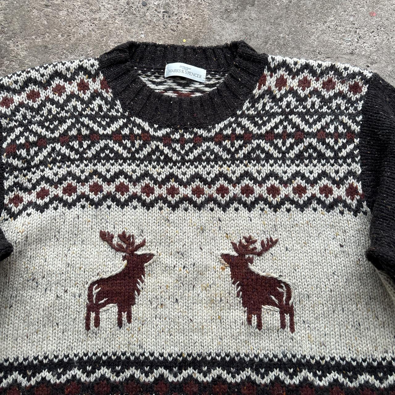 Vintage cream knitted wool jumper