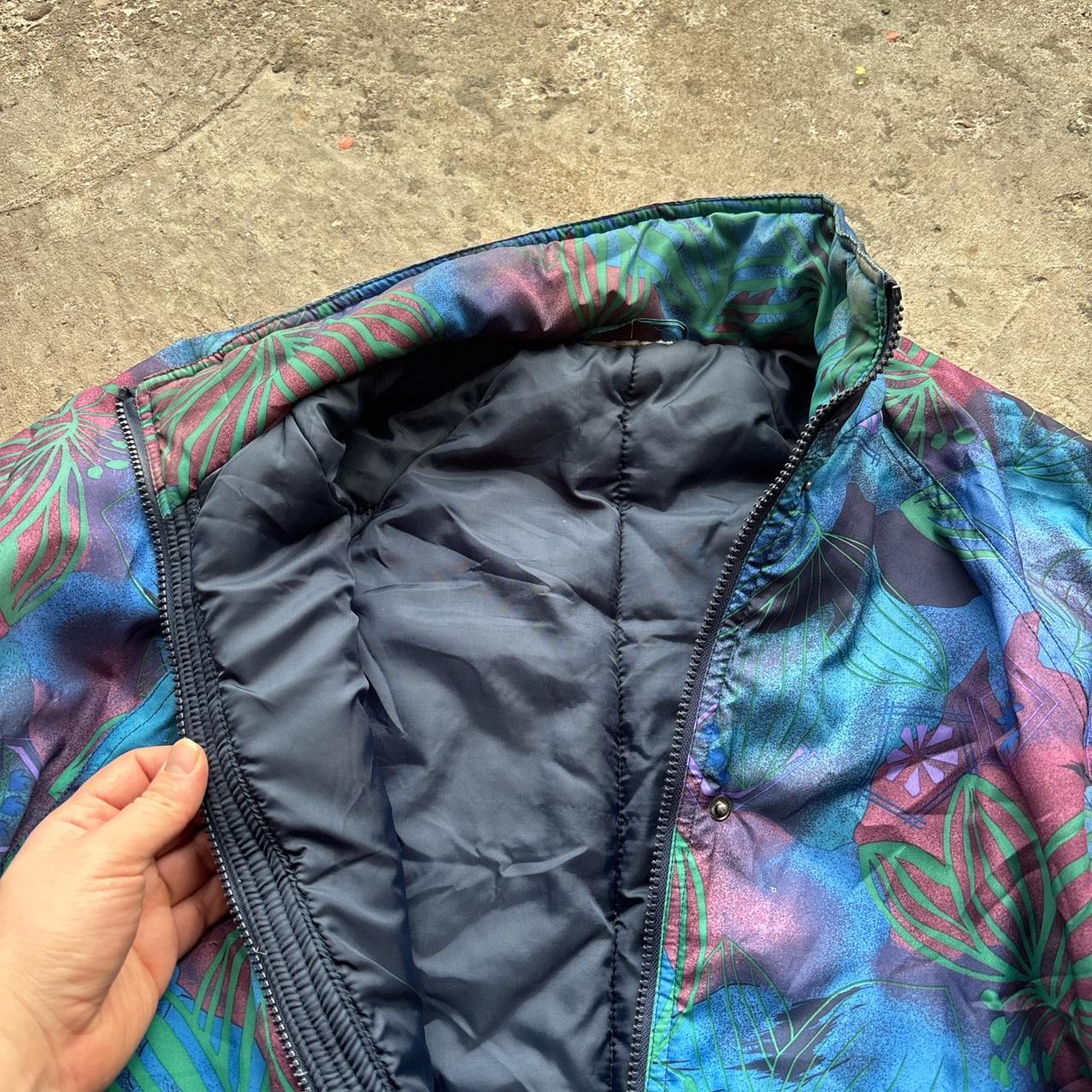 80s floral puffer jacket