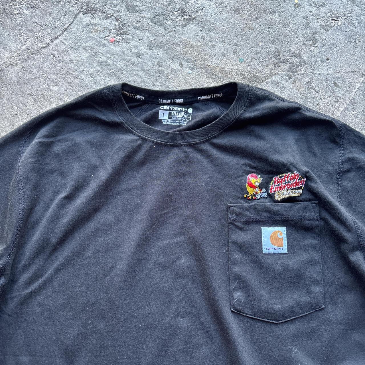 Black Carhartt single pocket tee - L