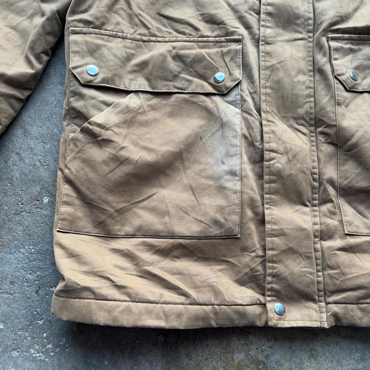 Tan workwear jacket with Sherpa lining