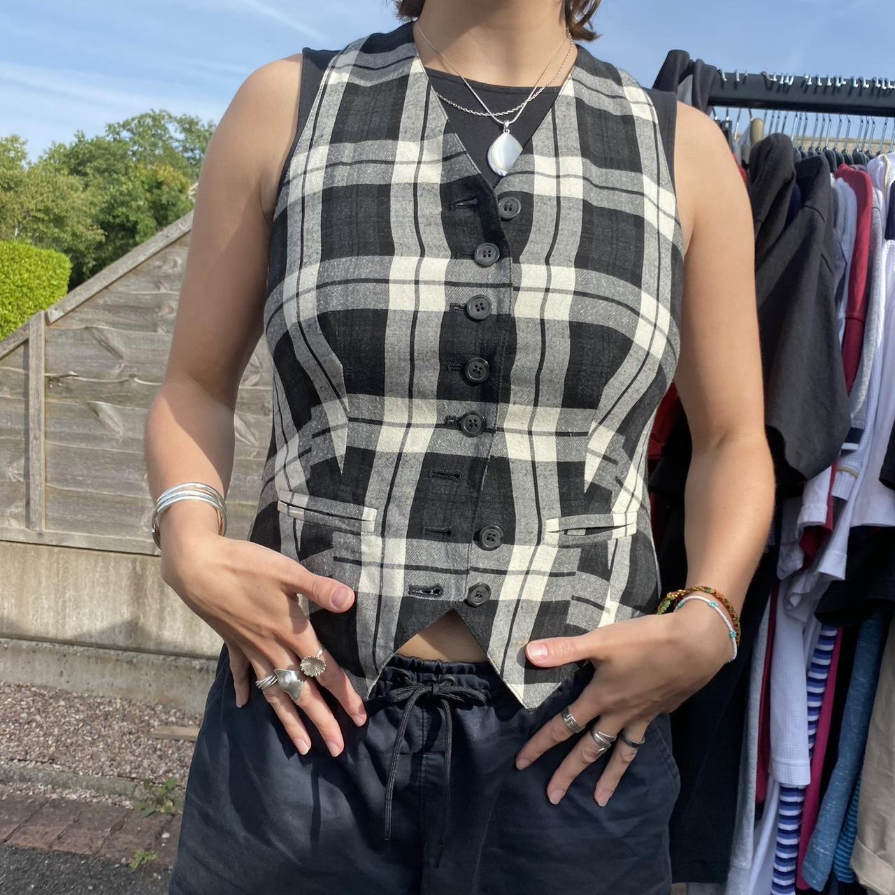 Black & White Checkered Waistcoat