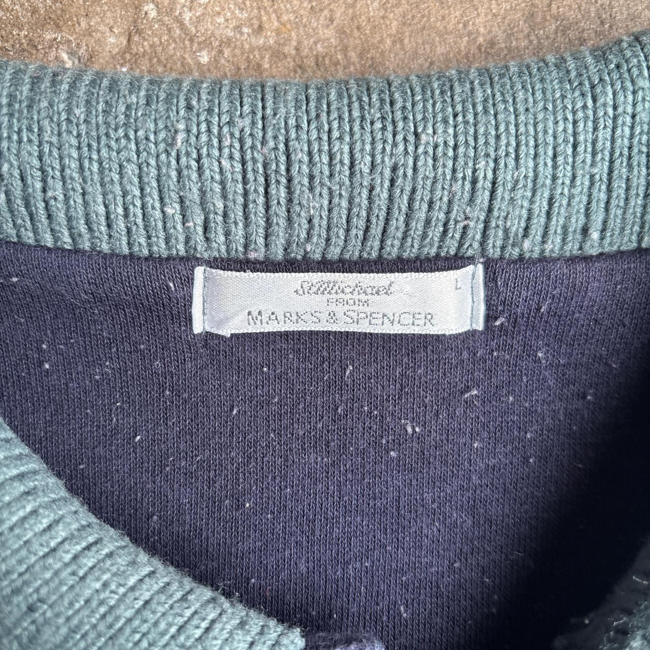 Green M&S Vintage Long-Sleeve Polo Shirt - L