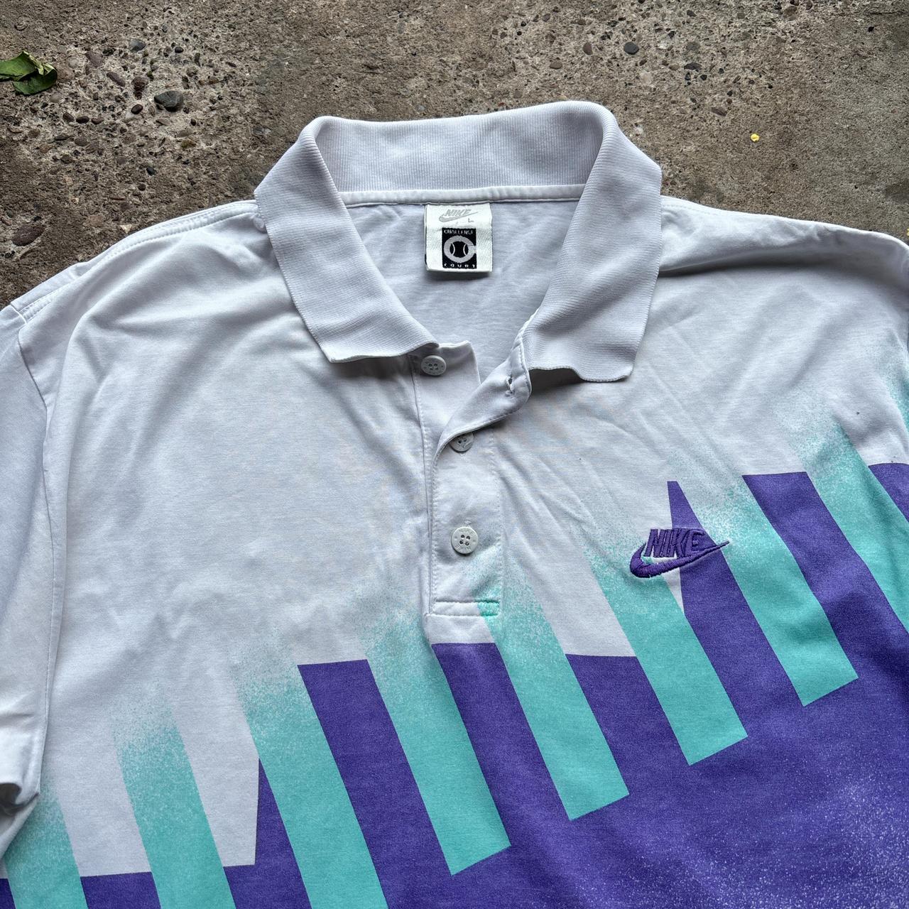 90s White Nike Challenge Court polo shirt - L