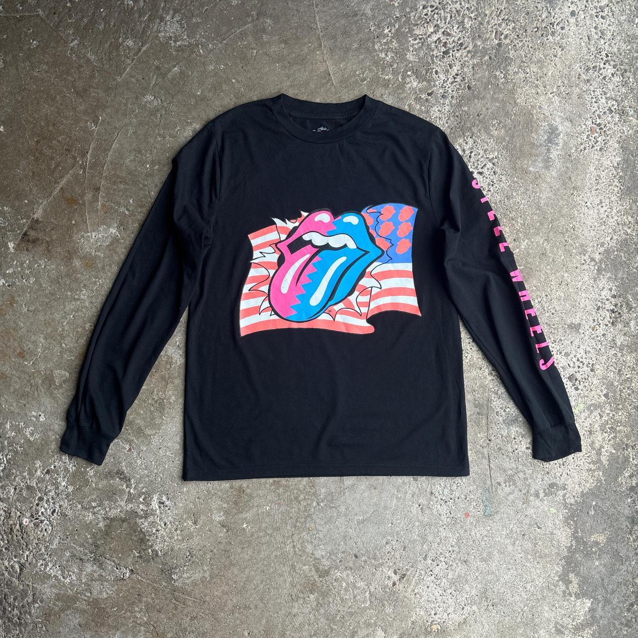 Black Long Sleeve Graphic Rolling Stones T-Shirt - S