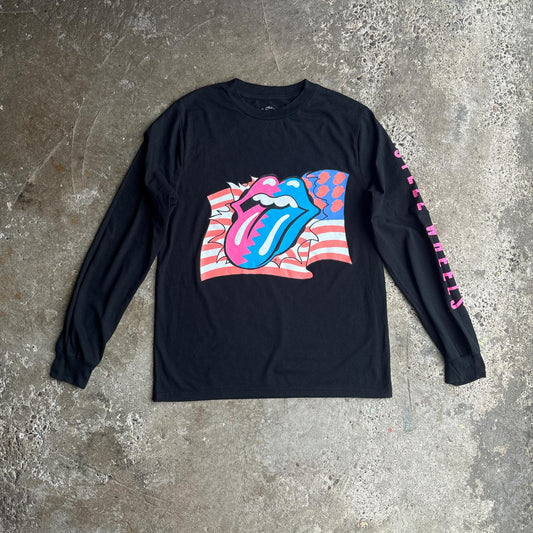 Black Long Sleeve Graphic Rolling Stones T-Shirt - S