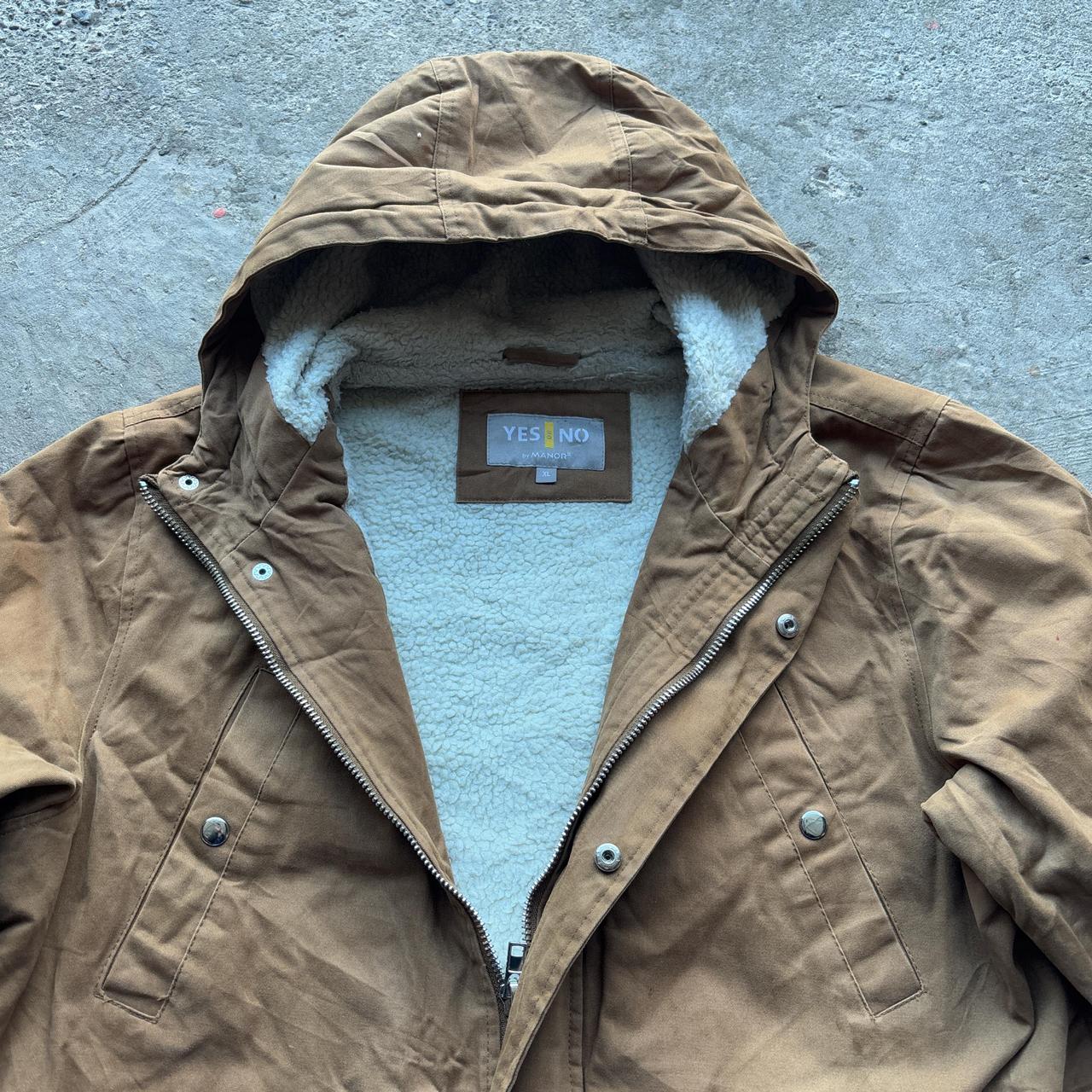 Tan workwear jacket with Sherpa lining