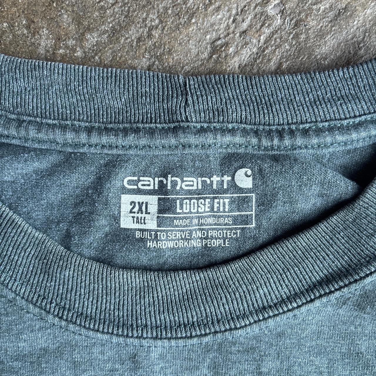 Grey/Blue Distressed Carhartt Long-Sleeve T-Shirt