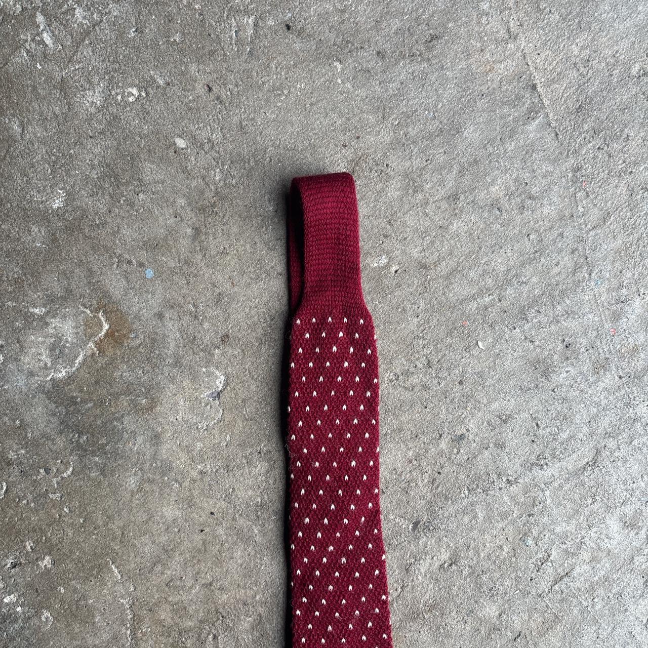 Burgundy Wool Yves Saint Laurent Patterned Tie