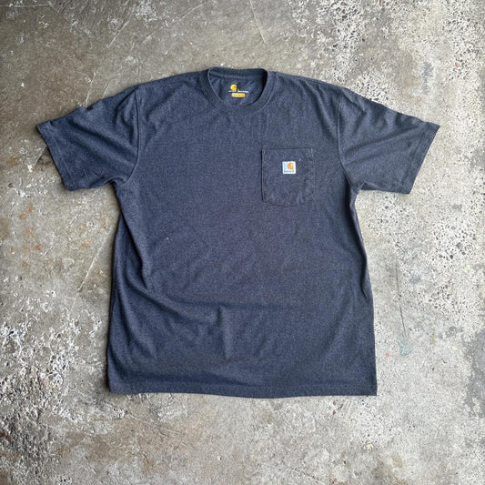 Textured Grey Single Pocket Carhartt T-Shirt - L