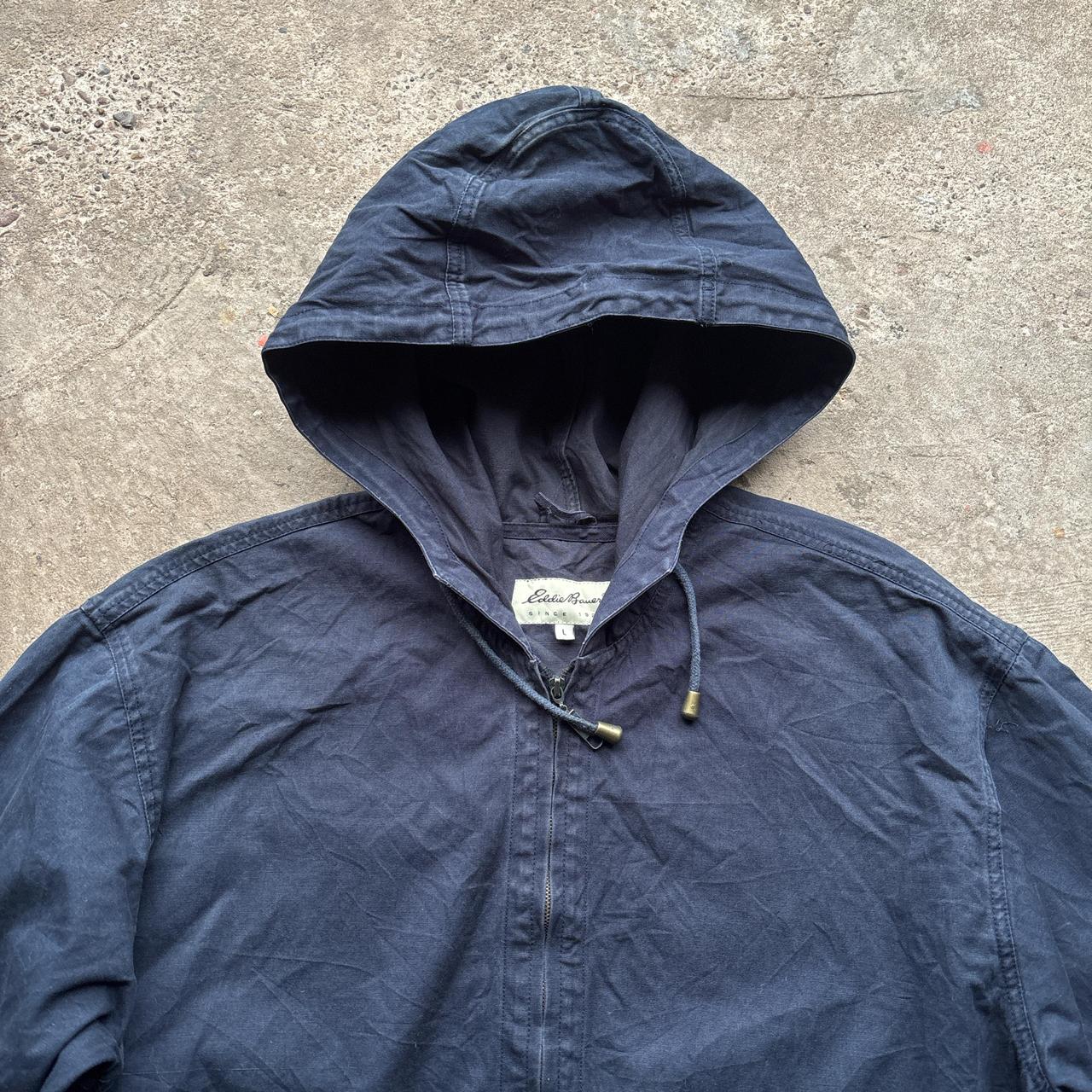 Navy Eddie Bauer hooded jacket