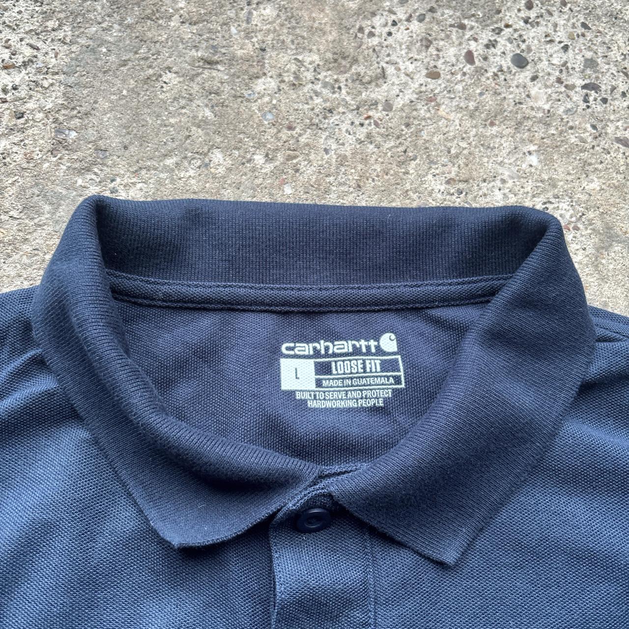 Navy Carhartt Polo Shirt with company logo - L