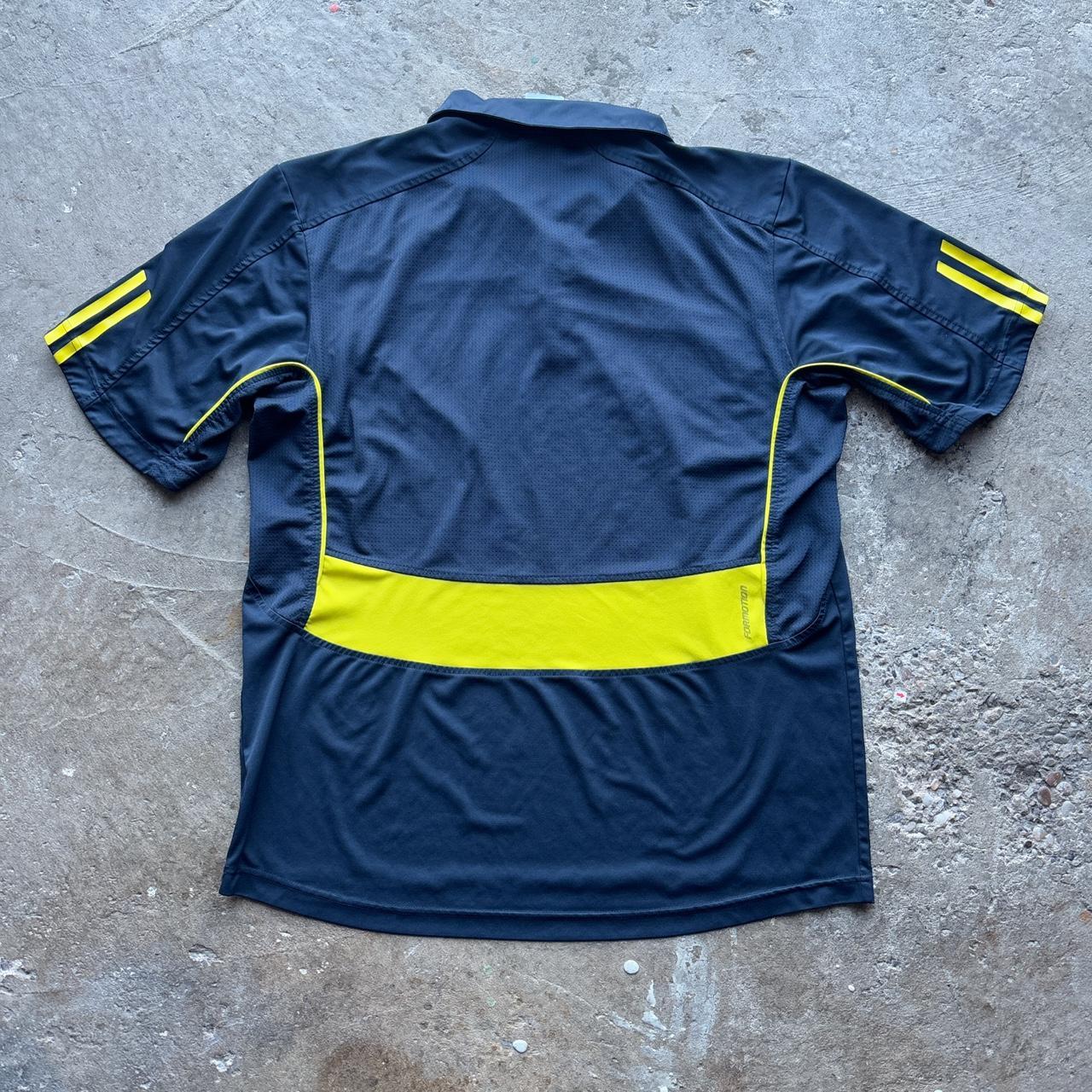 Navy and yellow Adidas activewear polo shirt